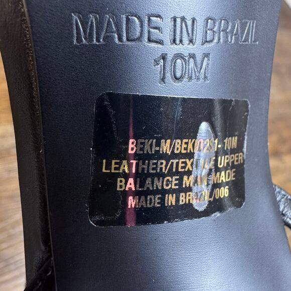 Steve Madden BEKI size 10 M black strappy heels pointed open toe mesh & leather - Picture 4 of 14